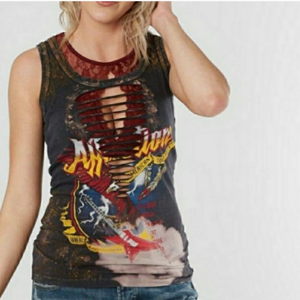 Affliction where eagles dare‎ split size xs tank top